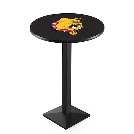Holland Bar Stool Co 42" Blk Wrinkle Ferris State Pub Table L217B4228FerrSt